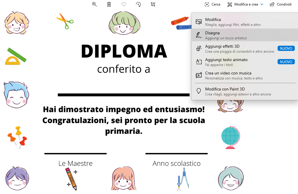 Dalla Scuola Dell Infanzia Alla Primaria Diplomi Da Personalizzare Paidea