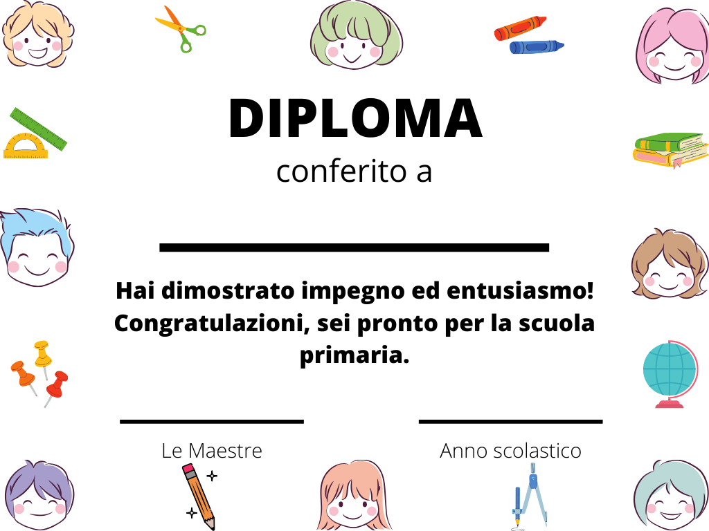 Dalla Scuola Dell Infanzia Alla Primaria Diplomi Da Personalizzare Paidea