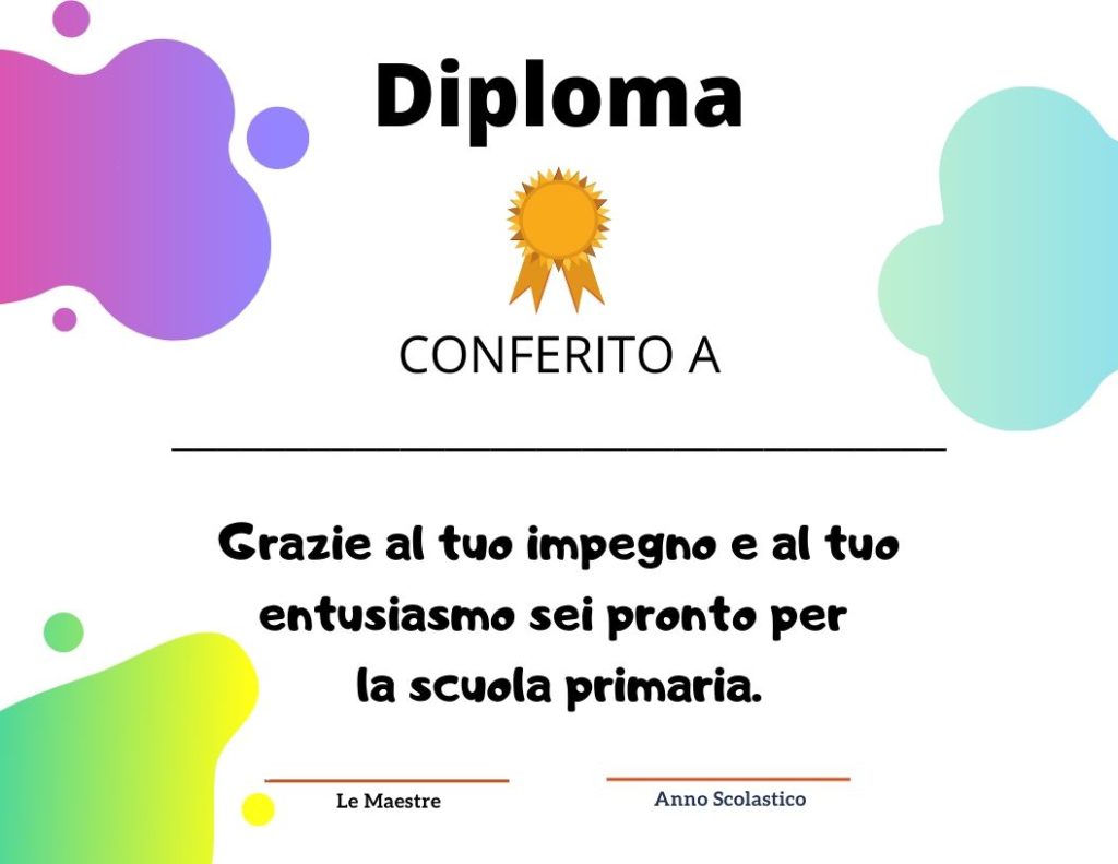 Dalla Scuola Dell Infanzia Alla Primaria Diplomi Da Personalizzare Paidea