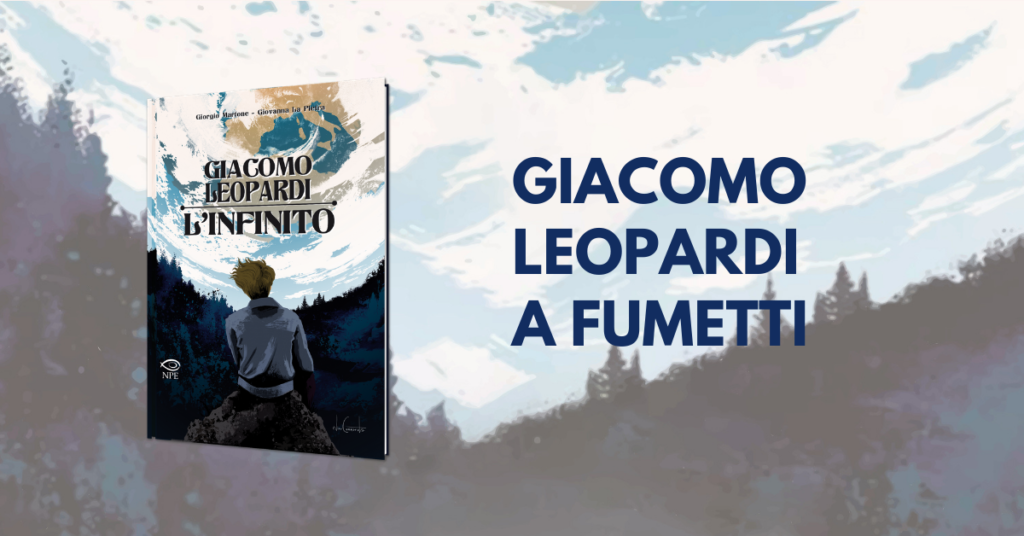 Copertina del fumetto sulla vita di Giacomo Leopardi