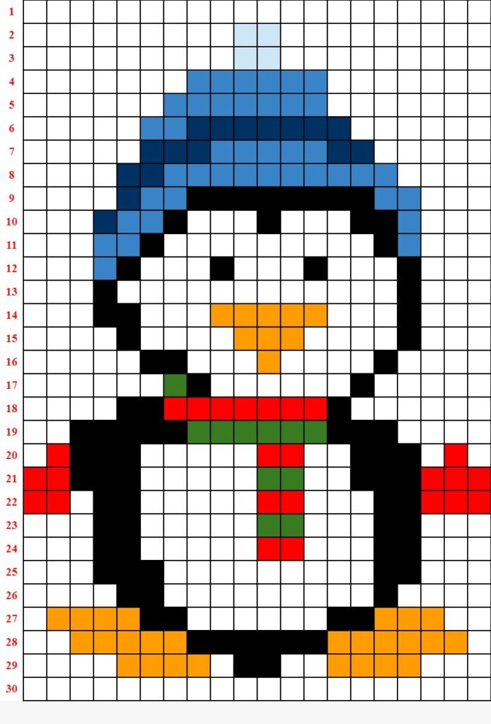 Pinguino in pixel art 01